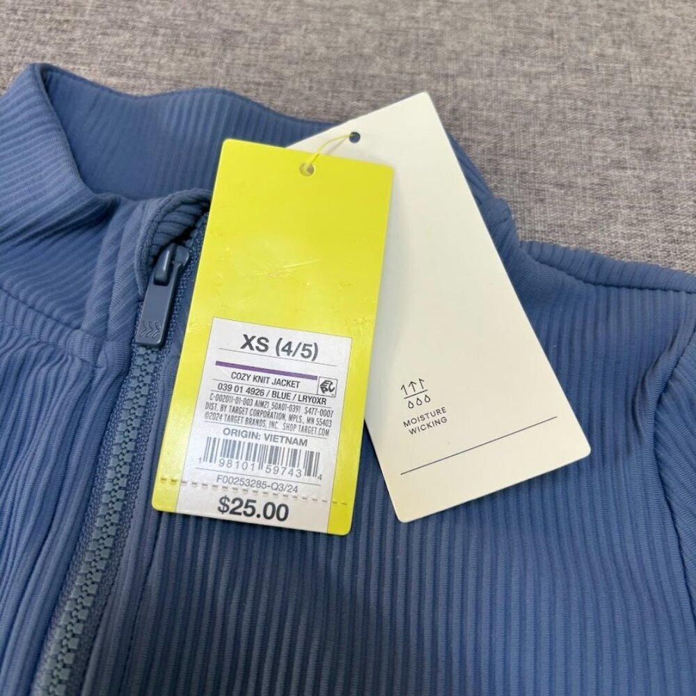Blue "All in Motion" brand jacket, Size: XS - Picture 6 of 7